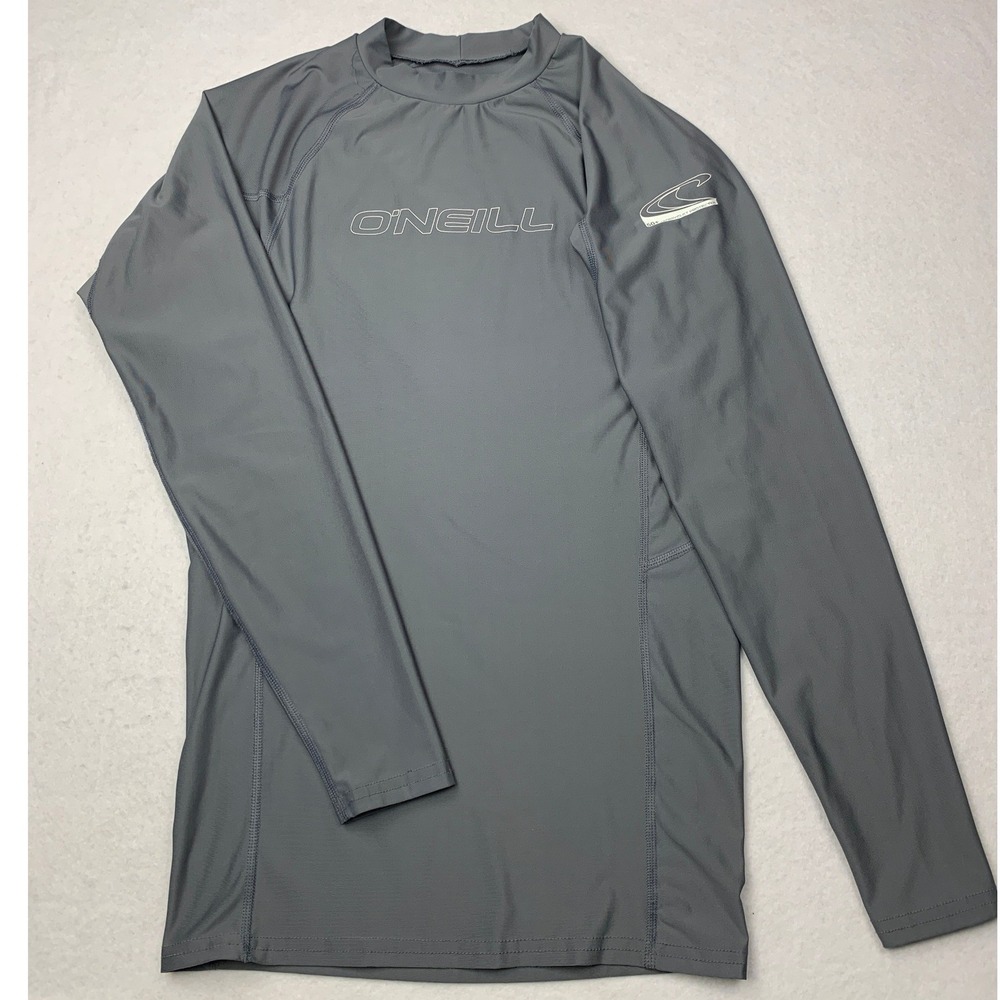 ONeill Mens Basic Skins Long Sleeve Rash Guard Grey 50+ UV Protection Large